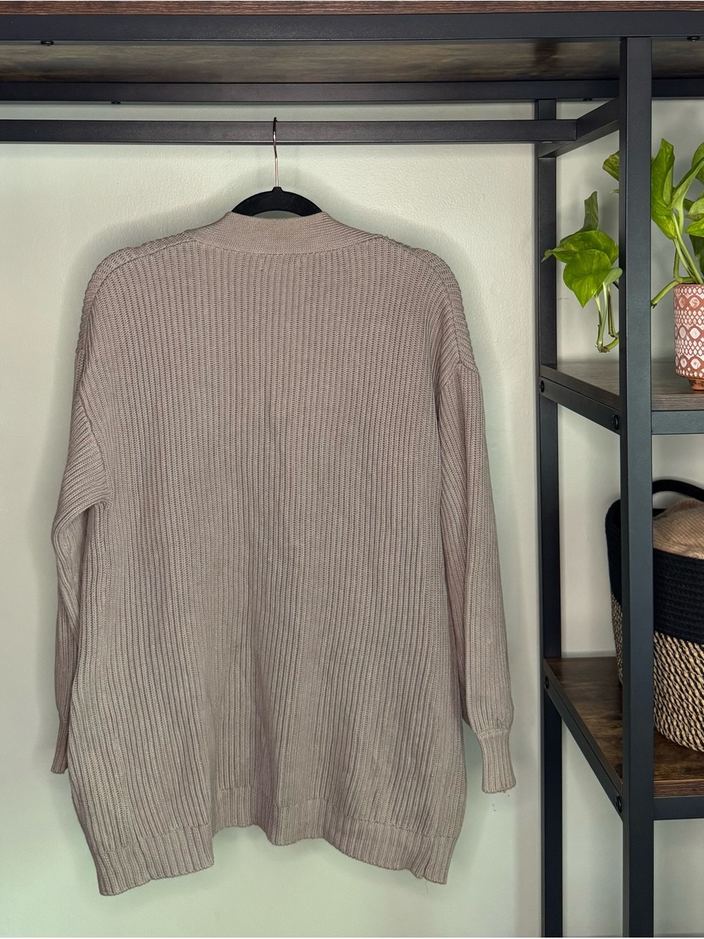 Quince Light Gray Open-Front Ribbed Cardigan - Picture 6 of 8